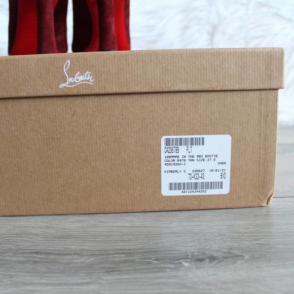 Christian Louboutin Me In The 90s Maroon Suede Booties 37.5 - Picture 15 of 15